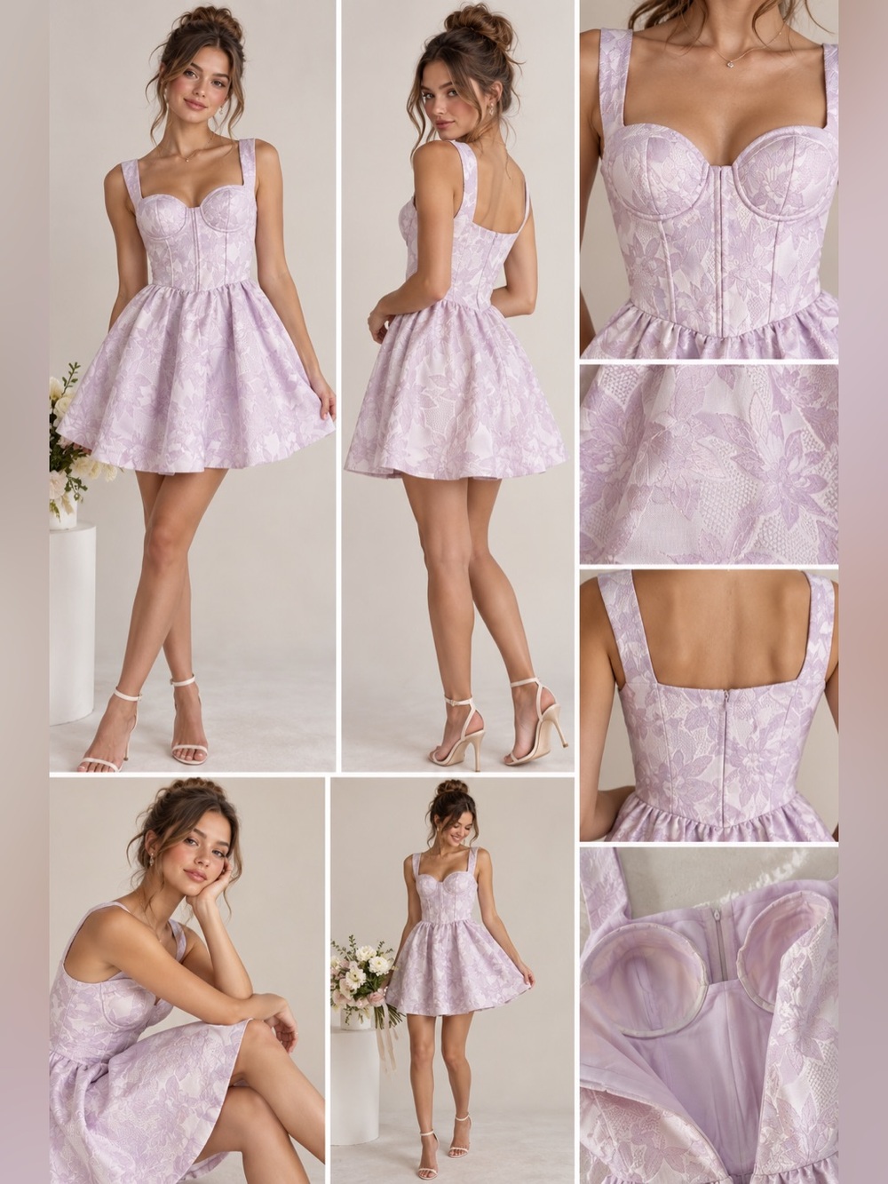 Saint Armont Pink Jacquard Fit & Flare Cocktail Dress NWOT, Size 6/8